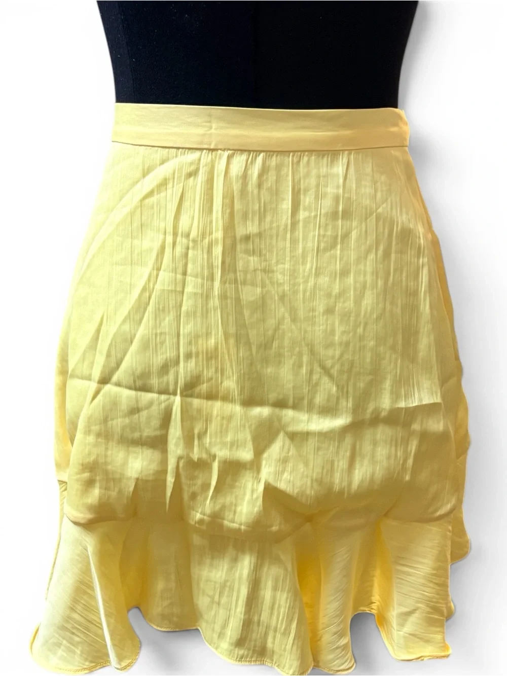 Maeve‎ Anthropologie Yellow Ruffle Wrap Skirt Tie Waist Layered Womens XL